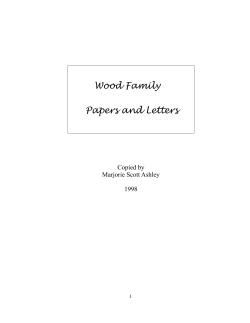 Wood Family Papers and Letters Copied by Marjorie Scott Ashley