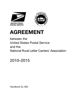 AGREEMENT 2010–2015 between the United States Postal Service