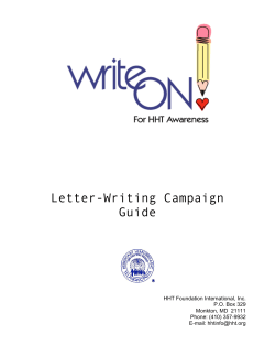 Letter-Writing Campaign Guide