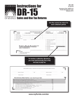 DR-15 Instructions for Sales and Use Tax Returns