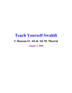 Teach Yourself Swahili © Hassan O. Ali &amp; Ali M. Mazrui