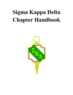 Sigma Kappa Delta Chapter Handbook