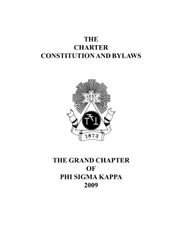 THE CHARTER CONSTITUTION AND BYLAWS THE GRAND CHAPTER