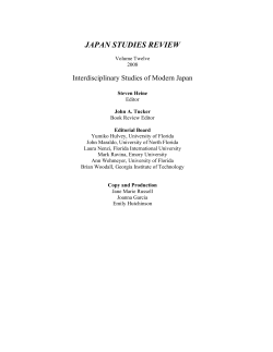 JAPAN STUDIES REVIEW Interdisciplinary Studies of Modern Japan