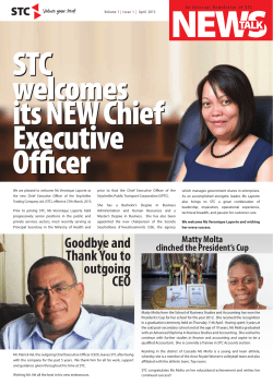 NEWS STC welcomes its NEW Chief