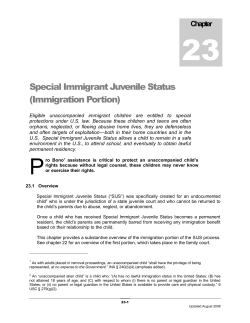 23 Special Immigrant Juvenile Status (Immigration Portion) Chapter