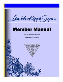 Member Manual 2010 Interim Edition  Updated 01/20/2010