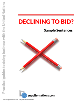 DECLINING TO BID?  ions ted Nat