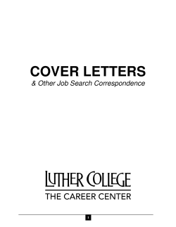 COVER LETTERS &amp; Other Job Search Correspondence 1