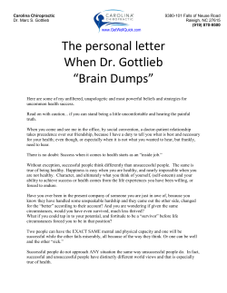 The personal letter When Dr. Gottlieb “Brain Dumps”