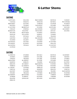 6-Letter Stems V S C