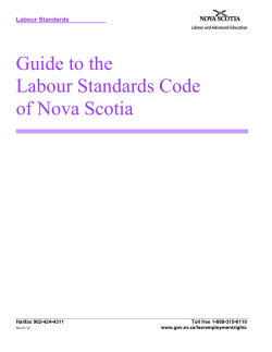 Guide to the Labour Standards Code of Nova Scotia