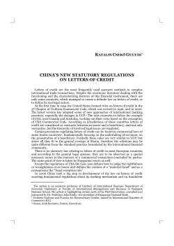 K C G CHINA’S NEW STATUTORY REGULATIONS