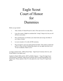 Eagle Scout Court of Honor for Dummies