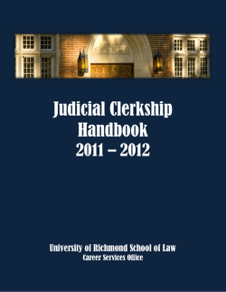 Judicial Clerkship Handbook 2011 – 2012