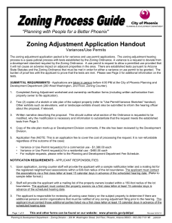 Zoning Adjustment Application Handout  &#34;Planning with People for a Better Phoenix&#34;