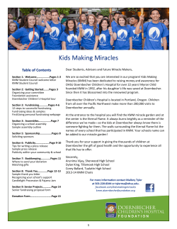 Kids Making Miracles Table of Contents