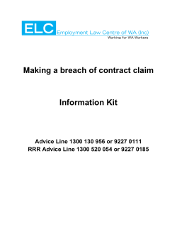 Making a breach of contract claim Information Kit