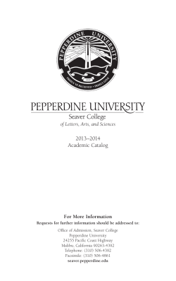 2013–2014 Academic Catalog For More Information of Letters, Arts, and Sciences