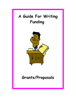 A Guide For Writing Funding Grants/Proposals