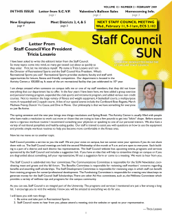 letter from S.C. V.P. NexT STaFF CouNCIl meeTINg New employees