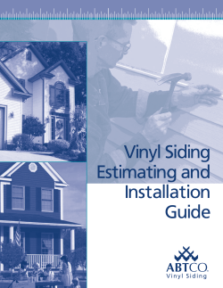Vinyl Siding Estimating and Installation Guide