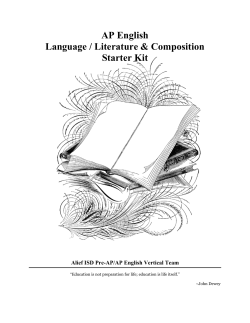 AP English Language / Literature &amp; Composition Starter Kit