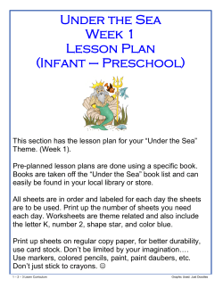 Under the Sea Week 1 Lesson Plan (Infant – Preschool)
