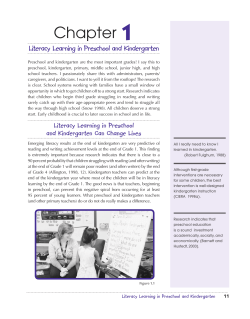 1 Chapter Literacy Learning in Preschool and Kindergarten
