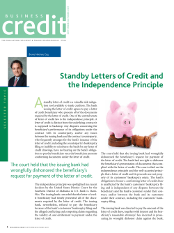 A Standby Letters of Credit and the Independence Principle