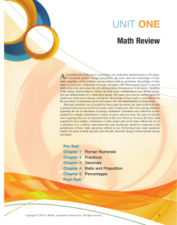 UNIT ONE Math Review A