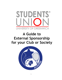 A Guide to External Sponsorship for your Club or Society