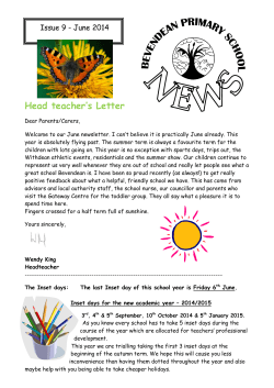 Head teacher’s Letter Issue 9 - June 2014