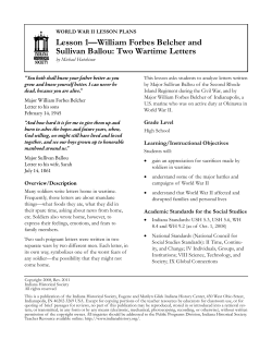 Lesson 1––William Forbes Belcher and Sullivan Ballou: Two Wartime Letters