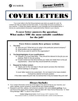 COVER LETTERS