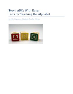 Teach ABCs With Ease: Lists for Teaching the Alphabet