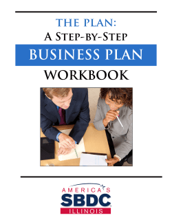 BUSINESS PLAN WORKBOOK the plan: A Step-by-Step