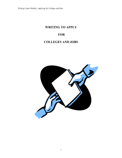 WRITING TO APPLY FOR COLLEGES AND JOBS
