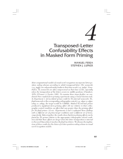 4 Transposed-Letter Confusability Effects in Masked Form Priming