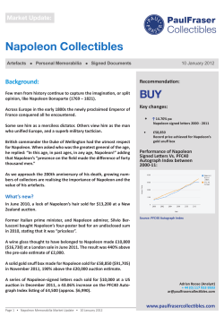 Napoleon Collectibles BUY Background: Market Update:
