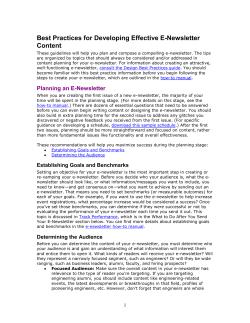 Best Practices for Developing Effective E-Newsletter Content