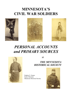 MINNESOTA’S CIVIL WAR SOLDIERS PERSONAL ACCOUNTS and PRIMARY SOURCES
