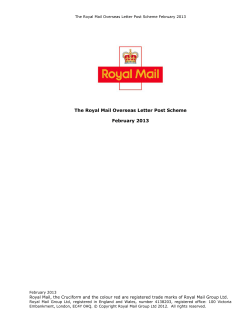 The Royal Mail Overseas Letter Post Scheme February 2013