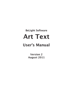 Art Text User’s Manual BeLight Software Version 2