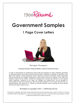 Government Samples 1 Page Cover Letters