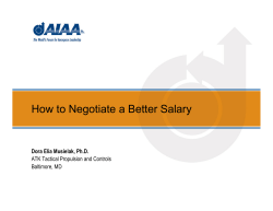 How to Negotiate a Better Salary Dora Elia Musielak, Ph.D. Baltimore, MD