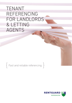 TENANT REFERENCING FOR LANDLORDS &amp; LETTING