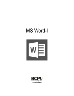 MS Word-I  www.bcpl.org