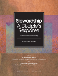 Stewardship A Disciple’s Response A Pastoral Letter on Stewardship