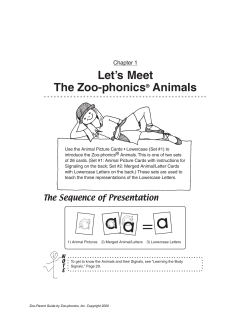 Let’s Meet The Zoo-phonics Animals